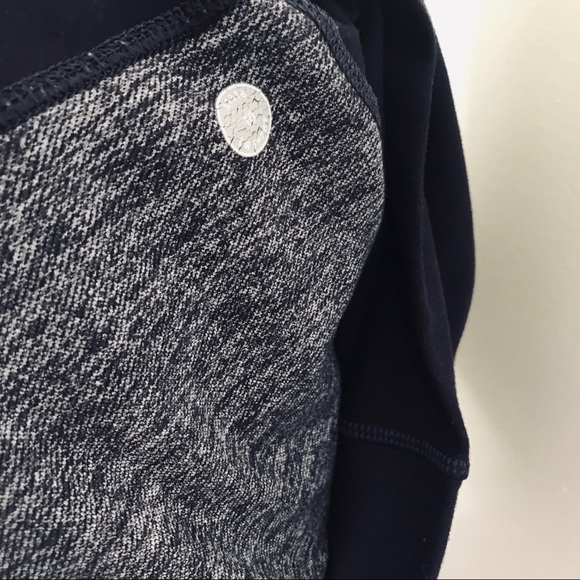 Lululemon Barre Pulse Pant Flare Two Fabrics Block Denim Plum Stretch High Waist - Picture 7 of 16